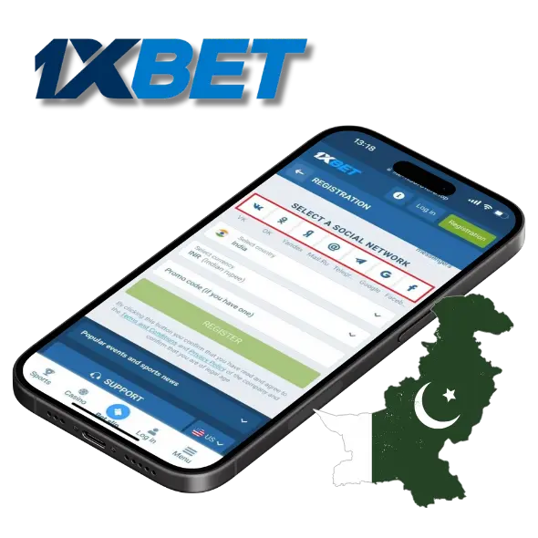 1xbet ایپ پر اکاؤنٹ رجسٹر کرنا۔